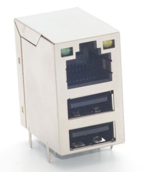 RJ45-8201 全包 帶燈 雙層USB2.0