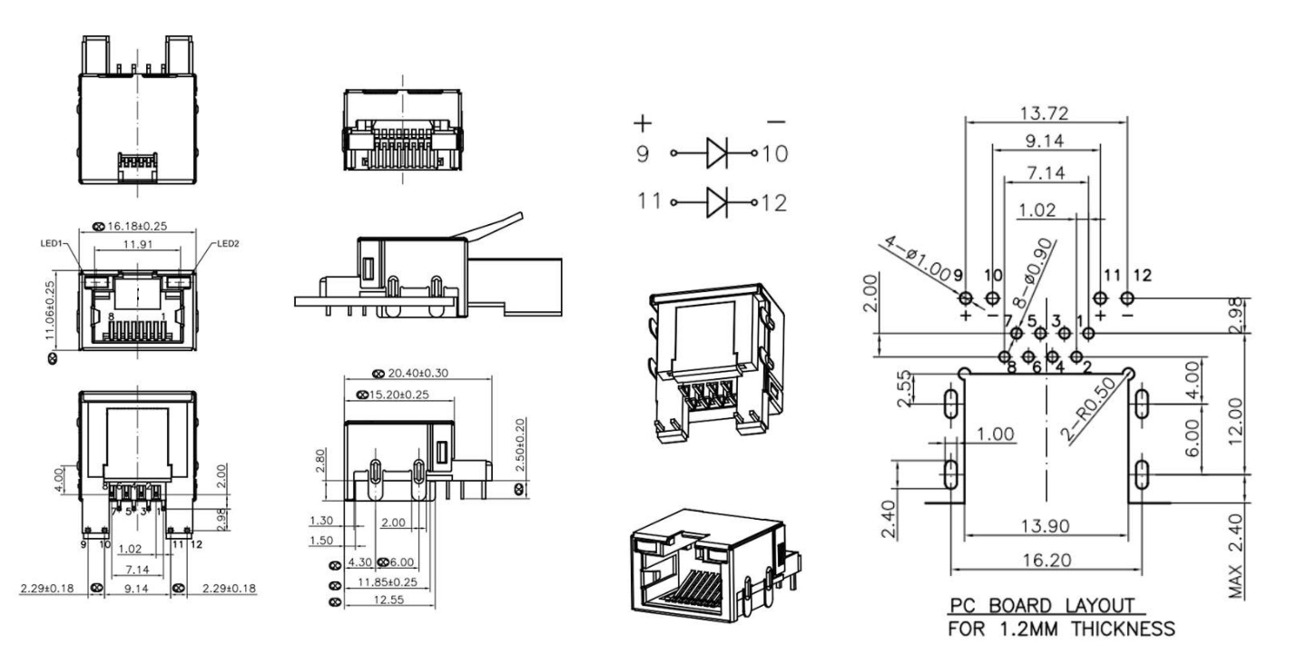 RJ45-8101 1X1 全包 有燈