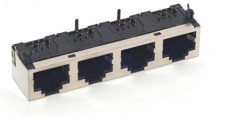 RJ45-9802 1X4 全包 圓針