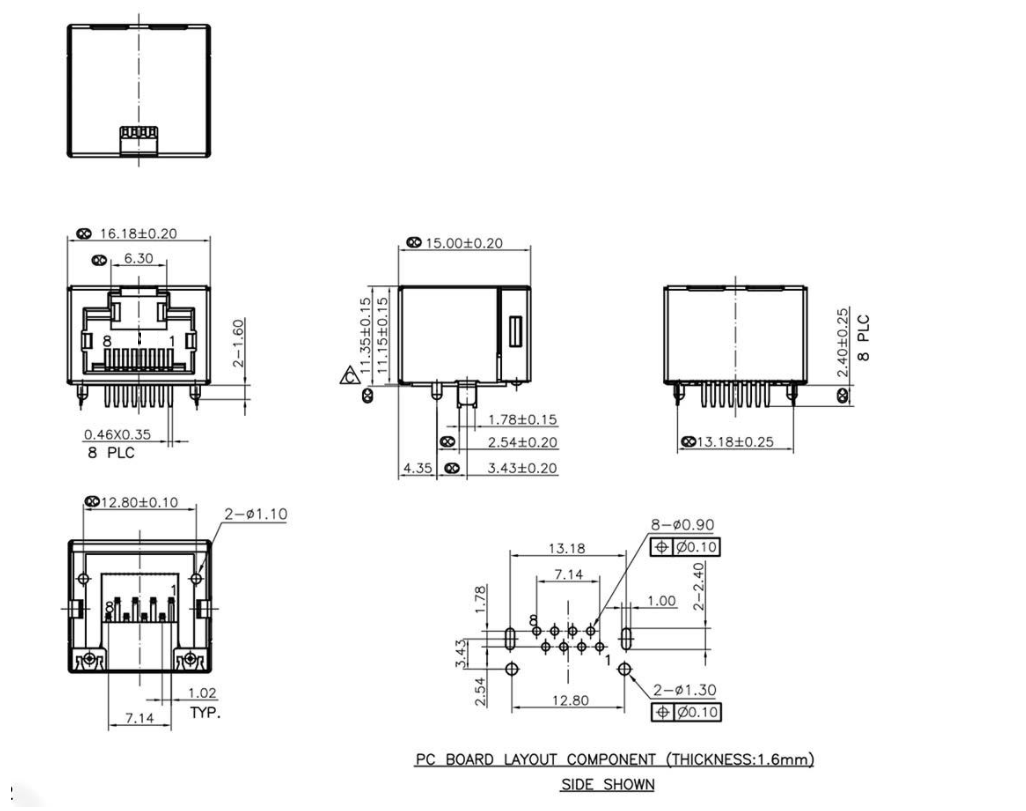 RJ45-8102 1X1 全包 無燈