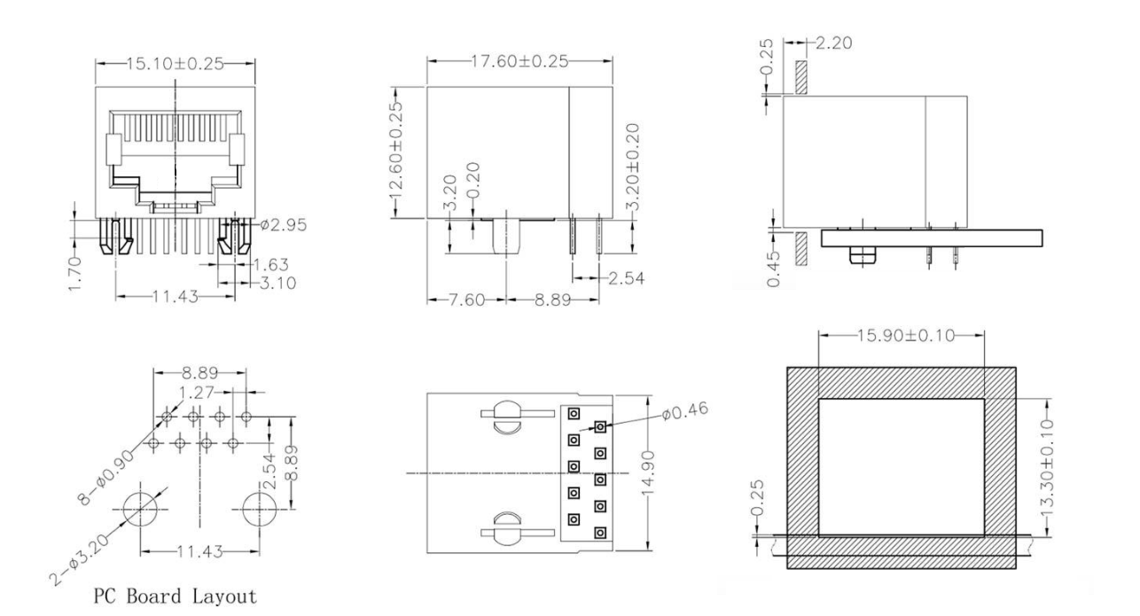 RJ45-5601 1X1 10P 全塑