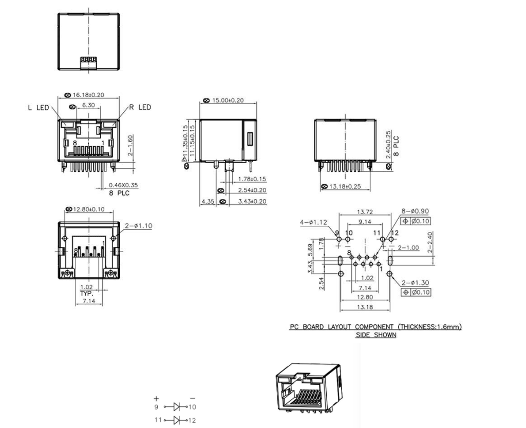 RJ45-8102 1X1 全包 有燈
