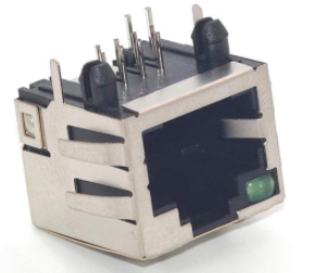 RJ45-9804 1X1 全包 圓針 左燈