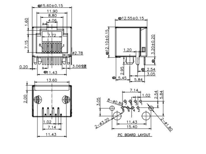 RJ45-8006 1X1 8P 全包