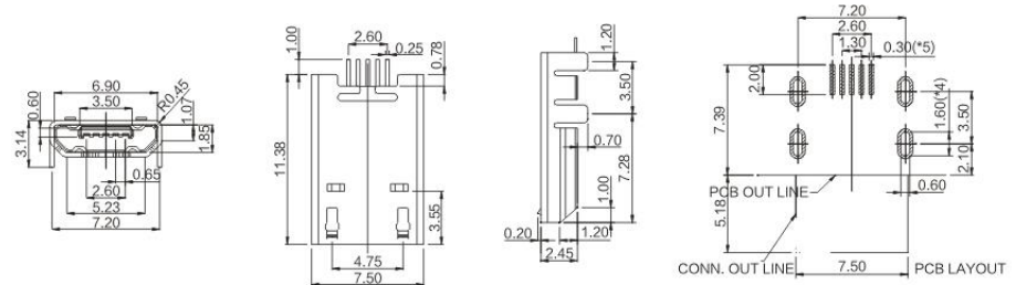Micro USB  BMOF-05-006