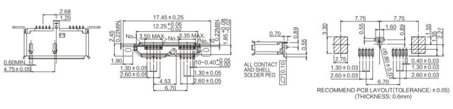  Micro USB BMOF-10-003/004